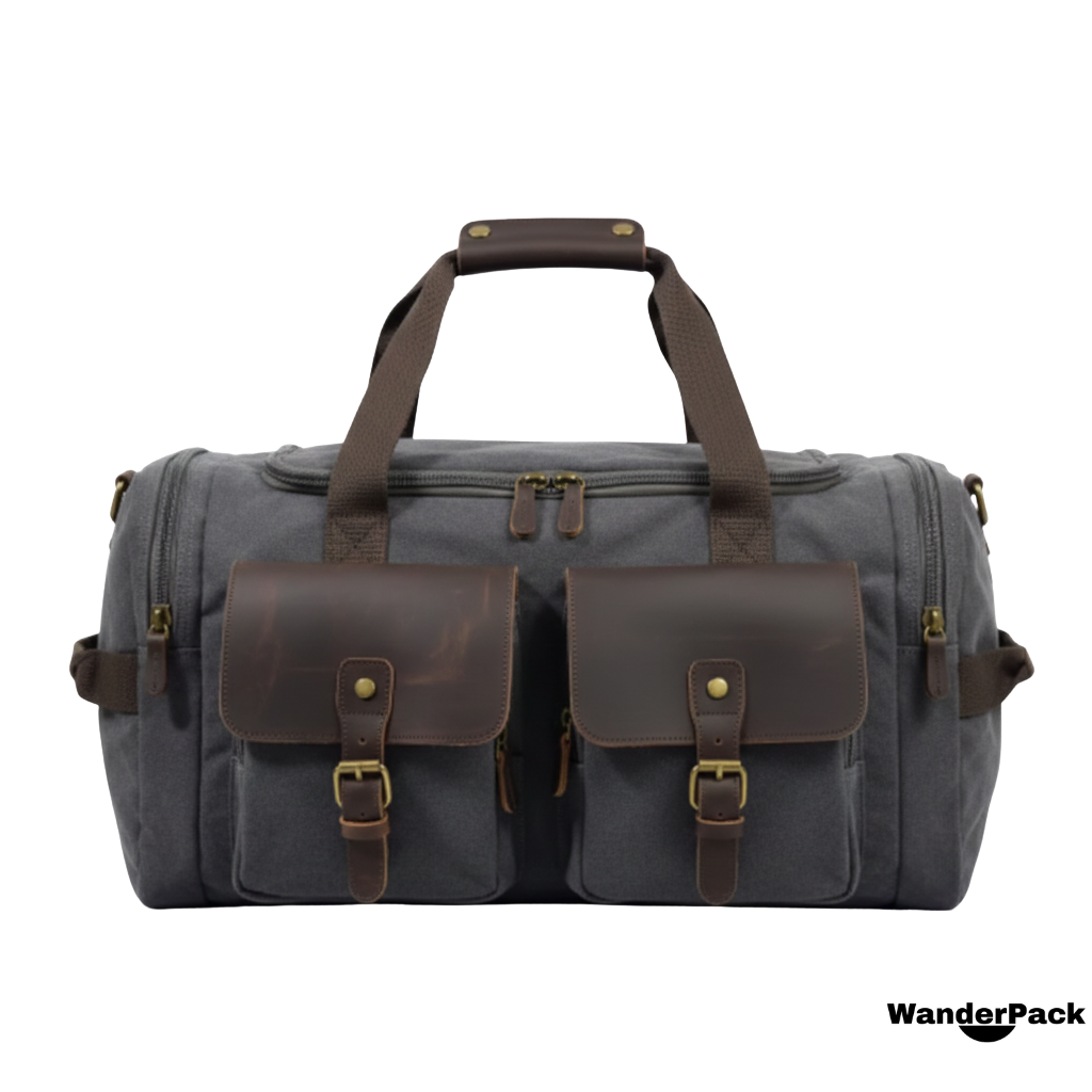 Sac de Voyage en Toile et Cuir 36L