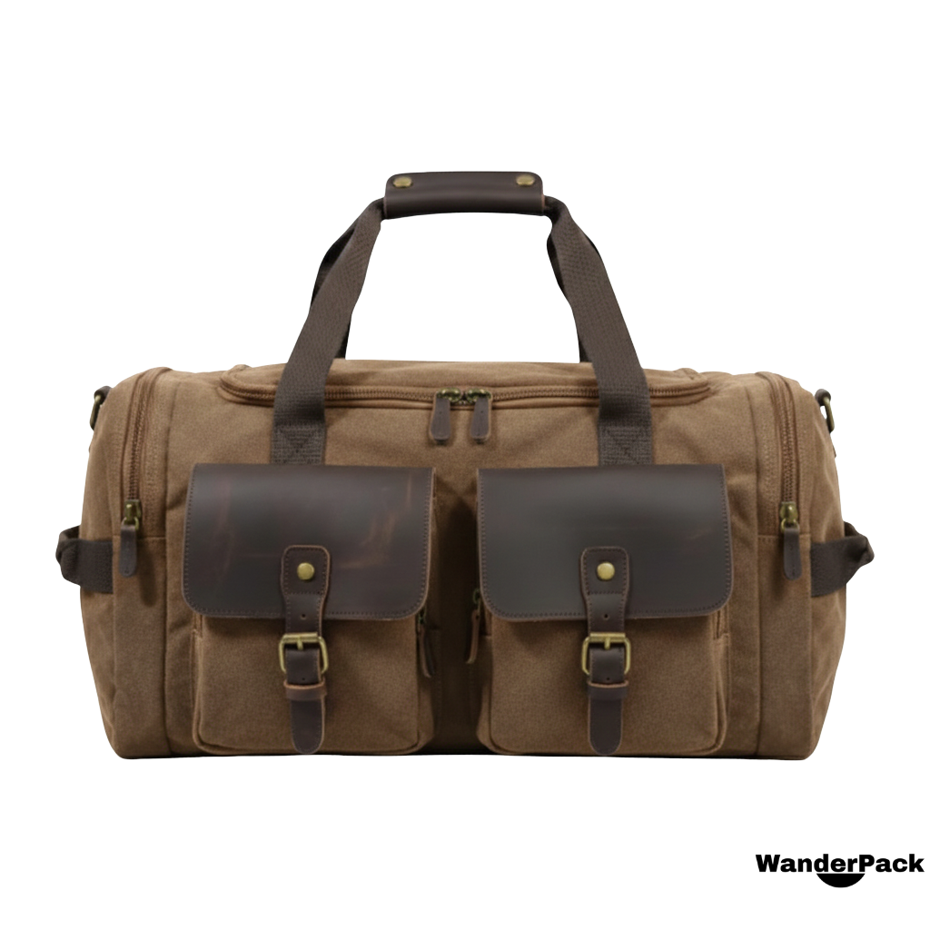Sac de Voyage en Toile et Cuir 36L