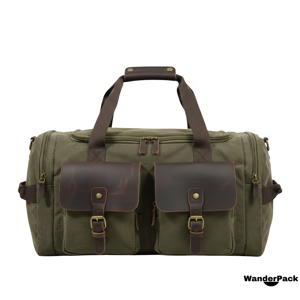 Sac de Voyage en Toile et Cuir 36L