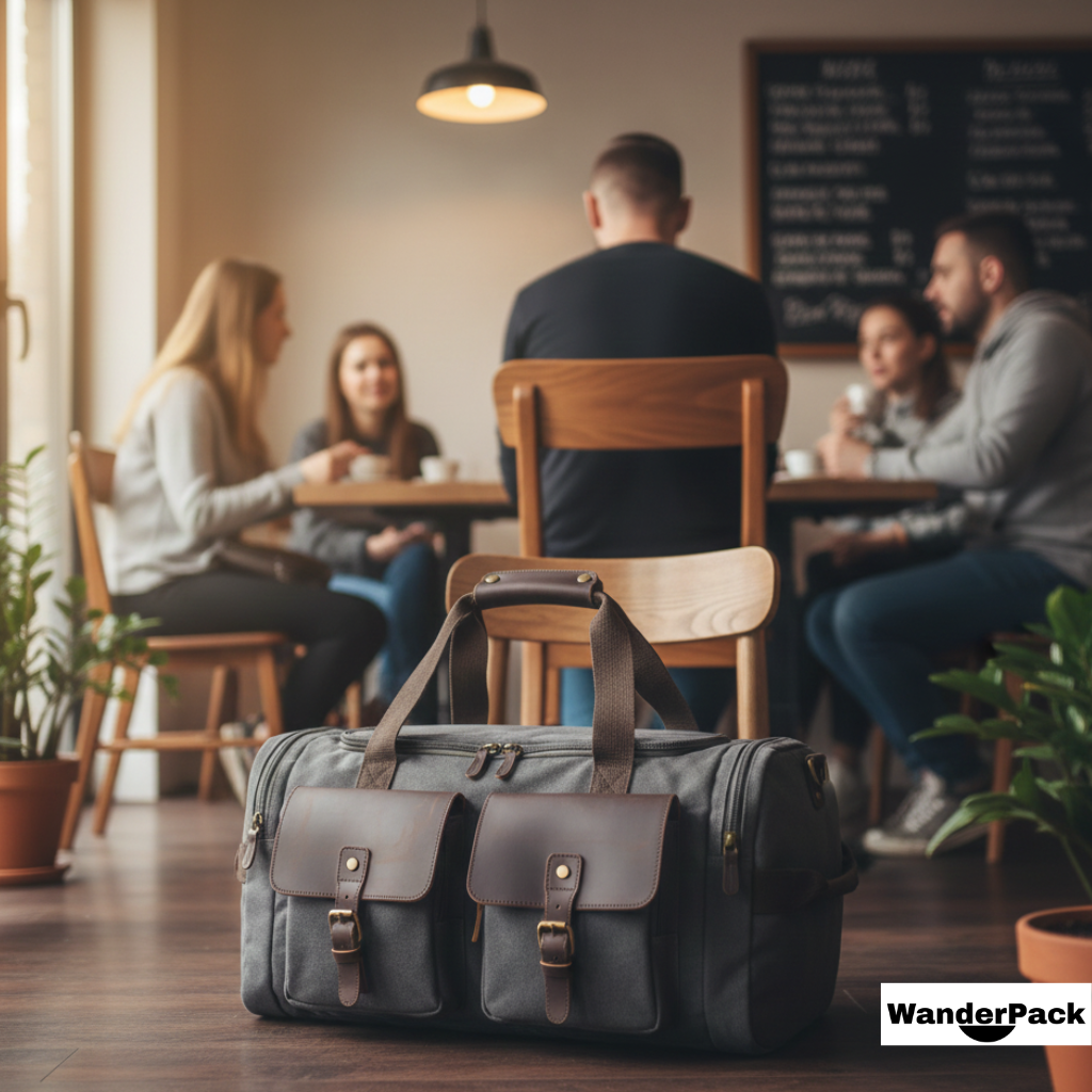 Sac de Voyage en Toile et Cuir 36L