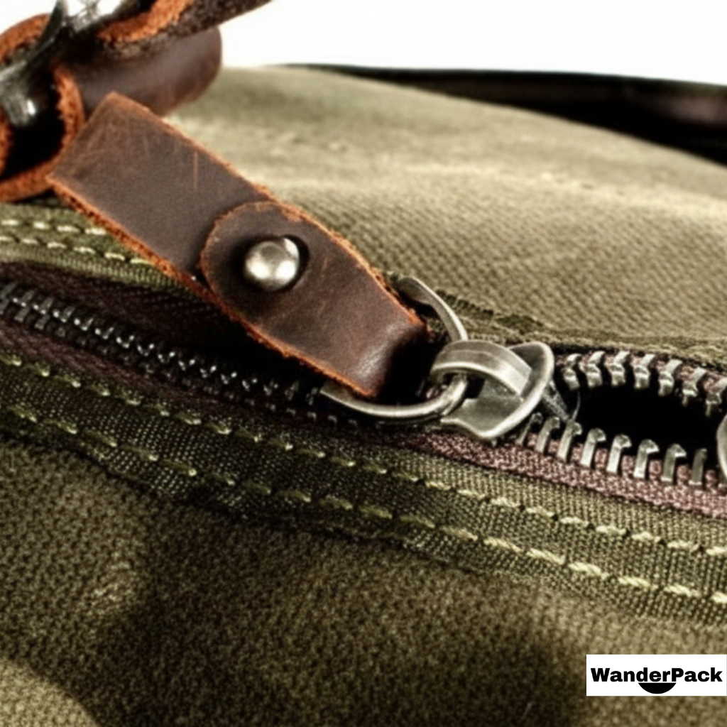 Sac de Voyage en Toile et Cuir de Vachette 31L