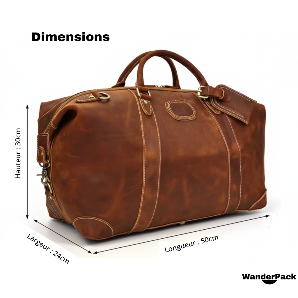 Sac de Voyage en Cuir 36L