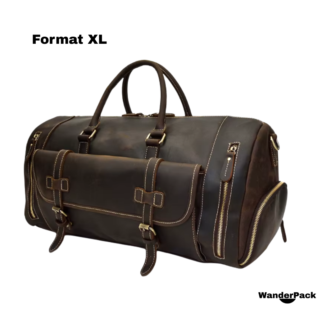 Sac de Voyage en Cuir Véritable Format L et XL