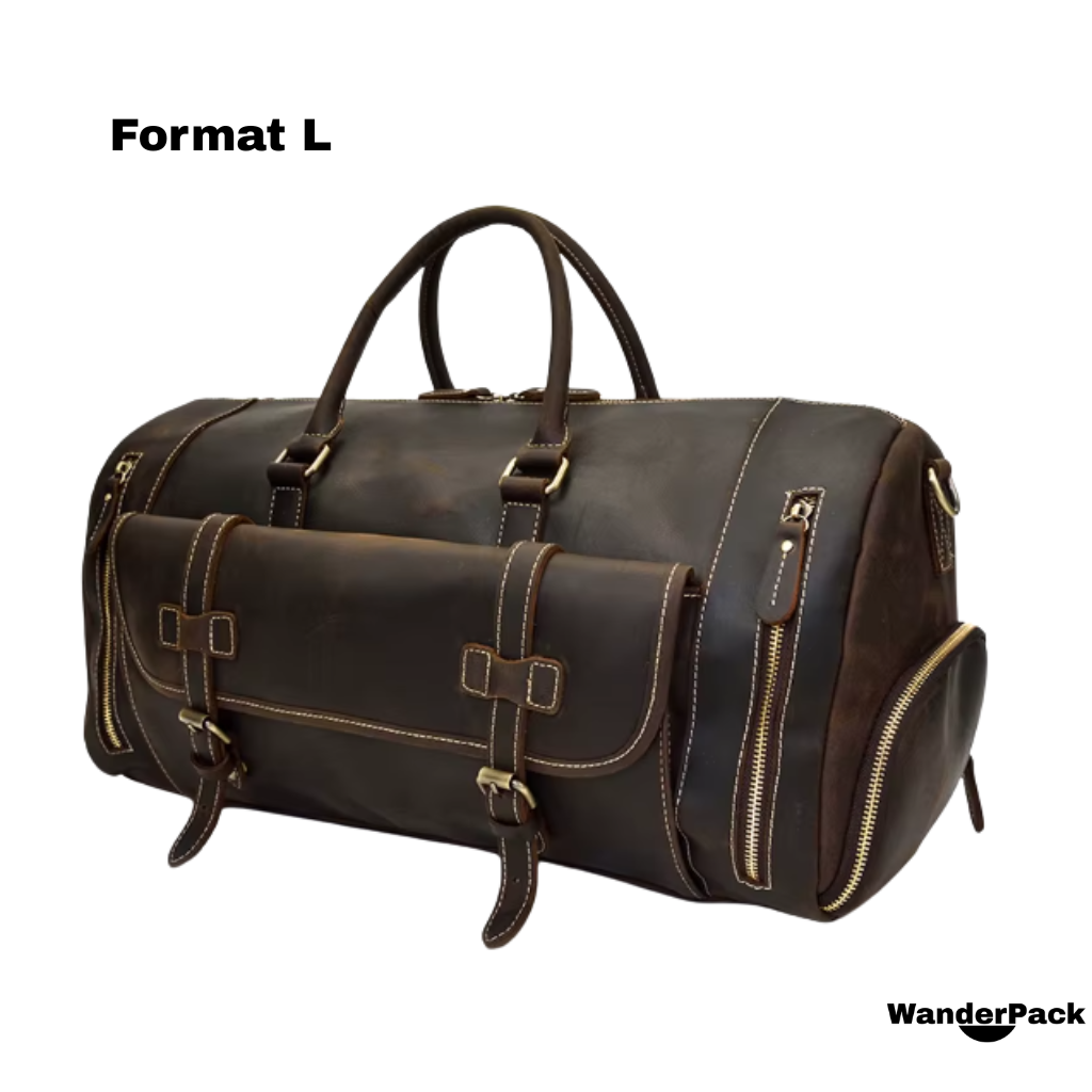 Sac de Voyage en Cuir Véritable Format L et XL
