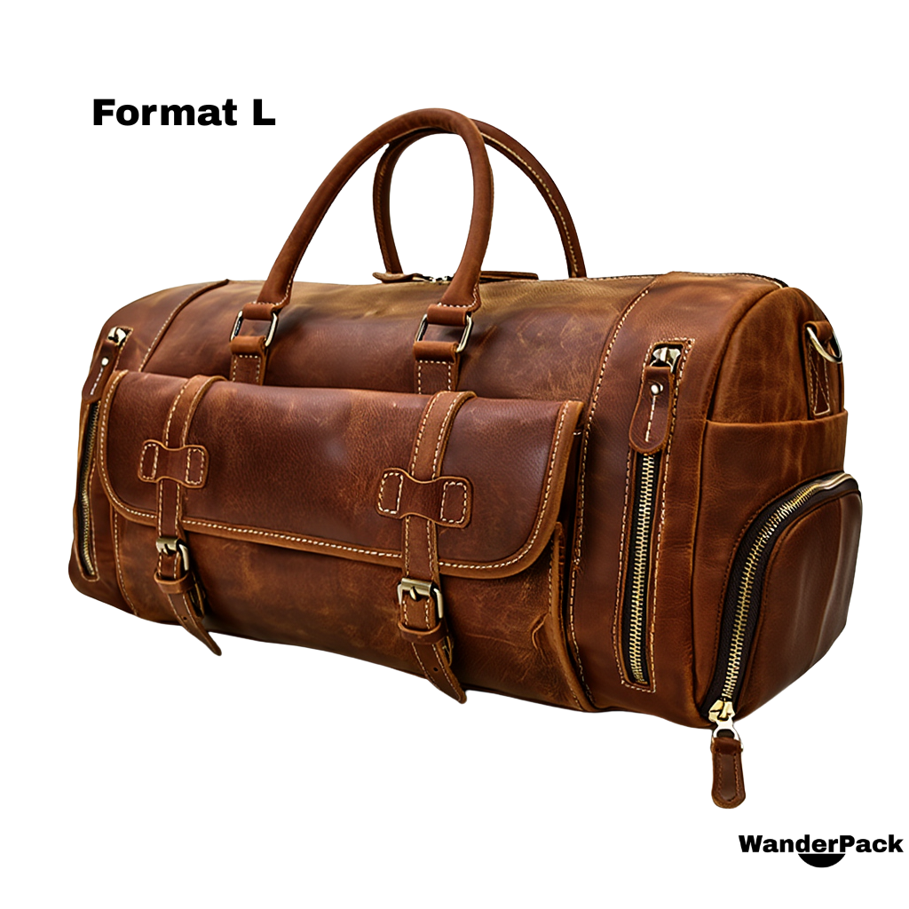 Sac de Voyage en Cuir Véritable Format L et XL