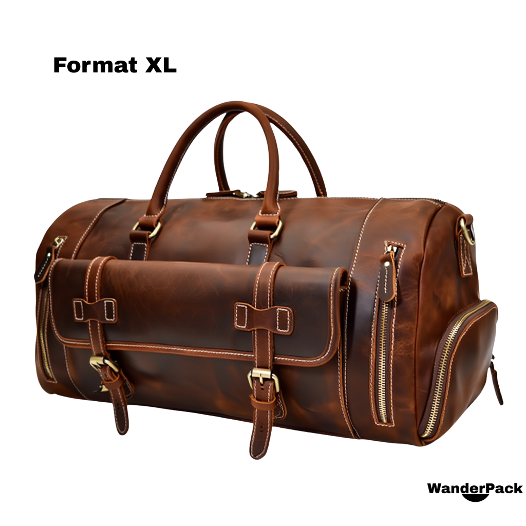 Sac de Voyage en Cuir Véritable Format L et XL