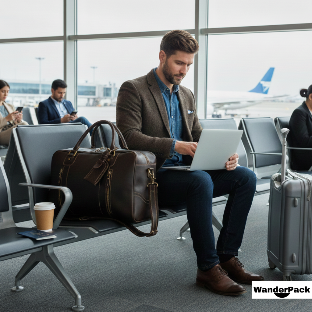 Sac de Voyage en Cuir Véritable Épais 29L