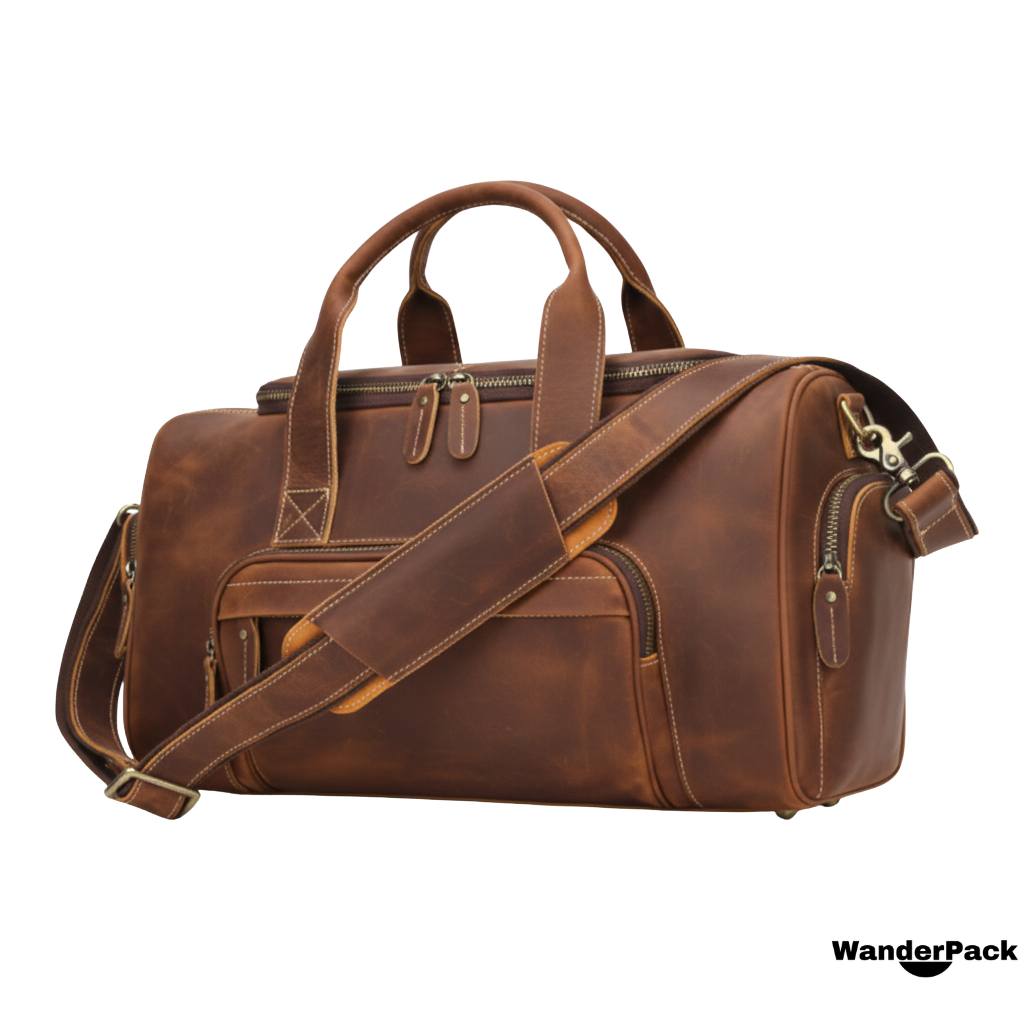 Sac de Voyage en Cuir Véritable 19L