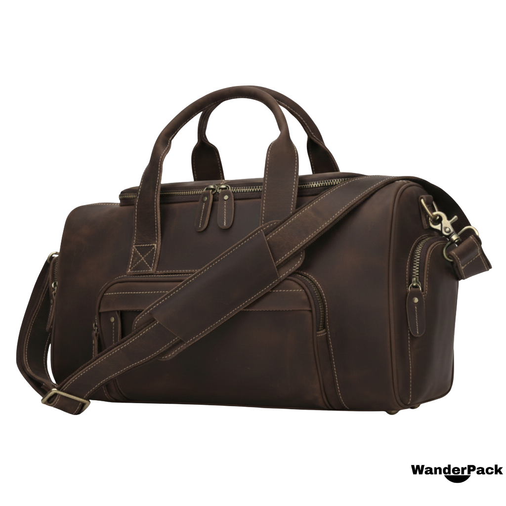Sac de Voyage en Cuir Véritable 19L