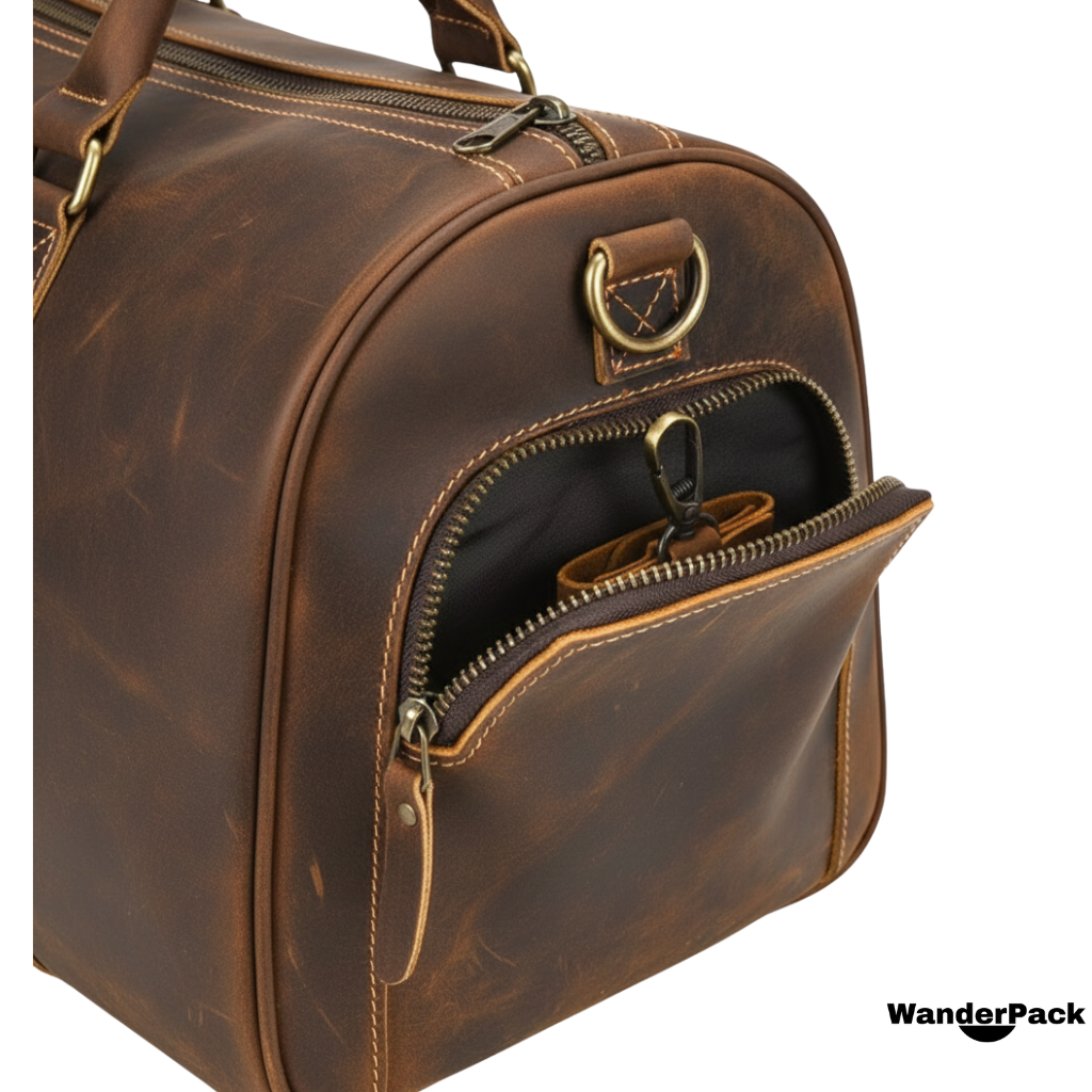 Sac de Voyage en Cuir Véritable 19L