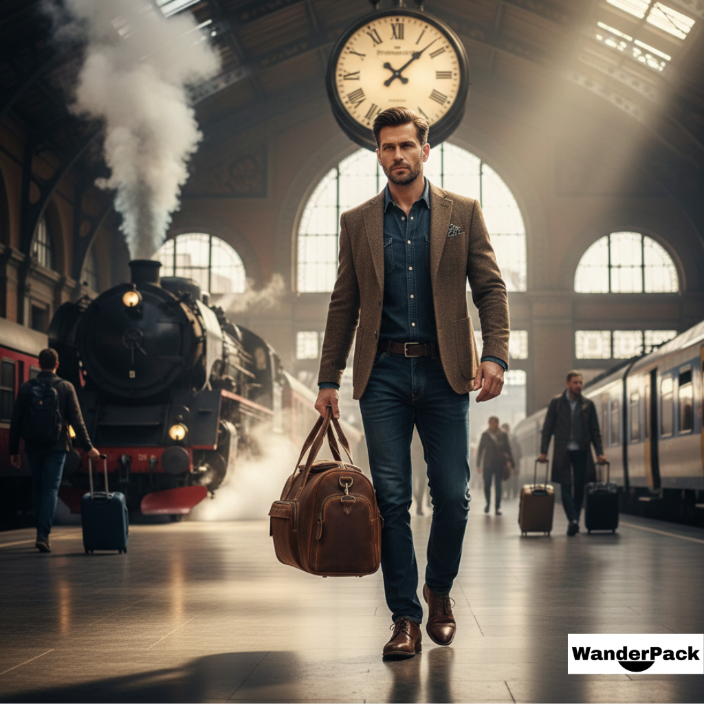 Sac de Voyage en Cuir Véritable 19L