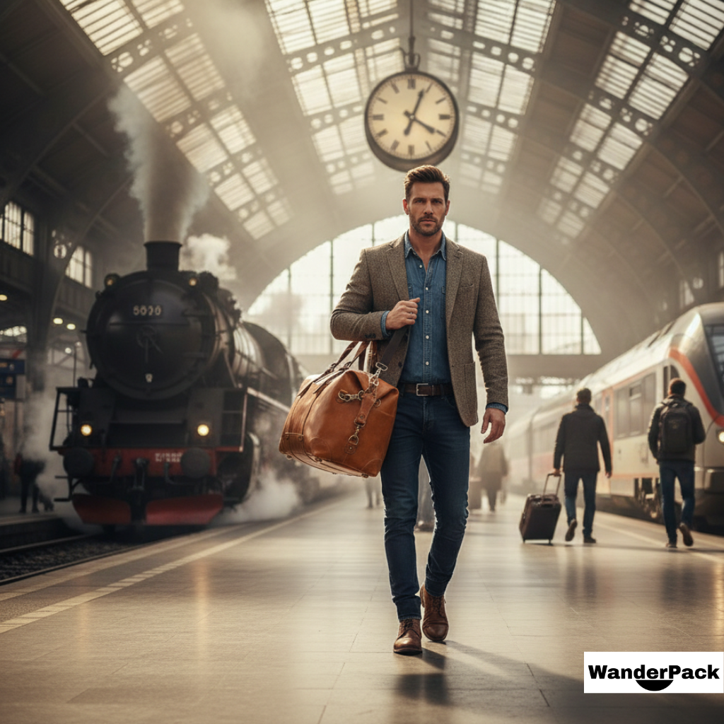 Sac de Voyage en Cuir Véritable 33L