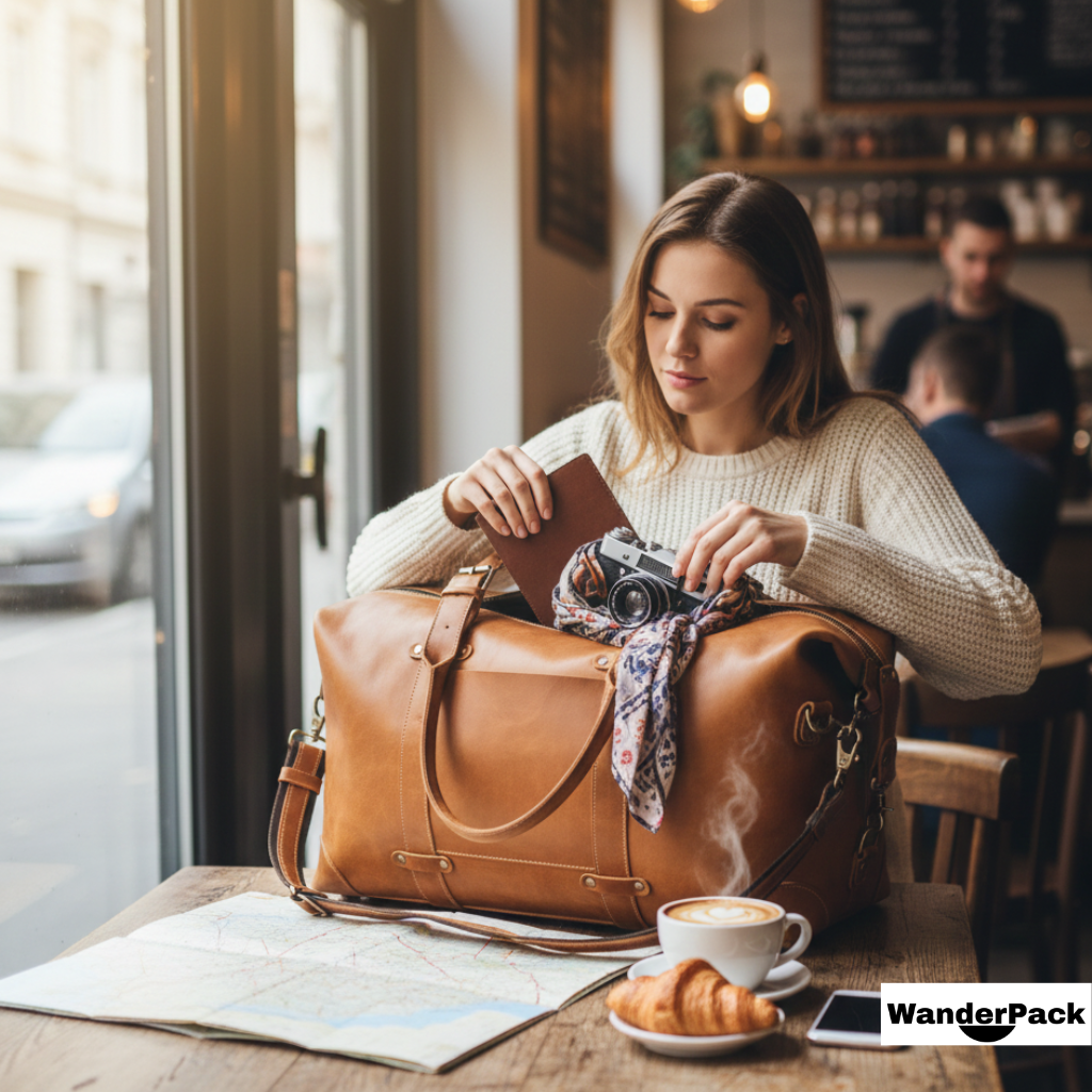 Sac de Voyage en Cuir Véritable 33L