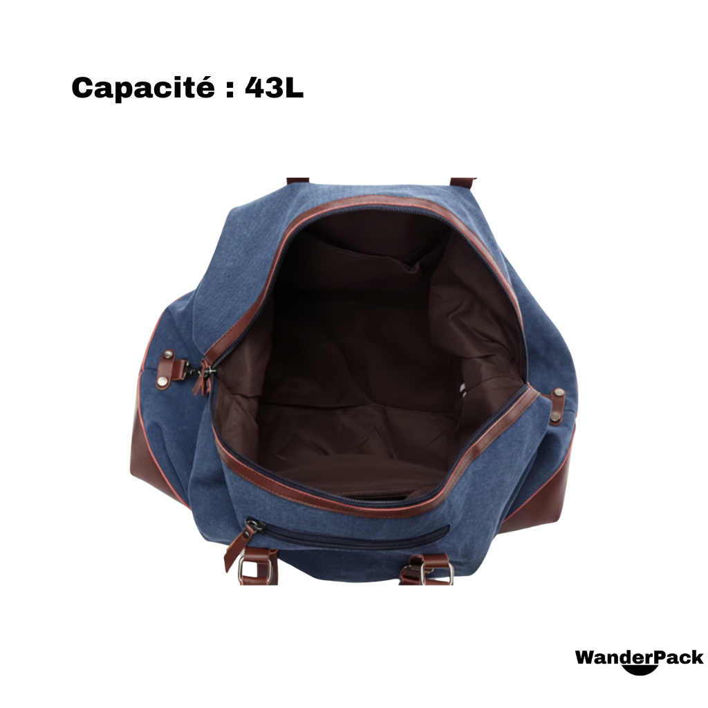 Sac de voyage 43L en toile polyester coton